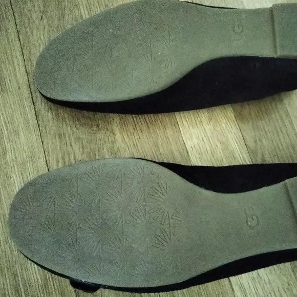 UGGs Black Suede Flats Size 8.5 - Picture 8 of 14